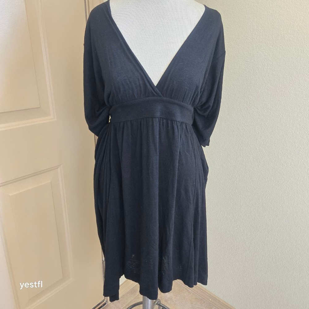 Stella McCartney Black V-Neck Dolman Sleeve Dress US 6